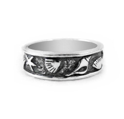 Sterling Silver Shells Band Ring