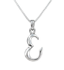 Sterling Silver Initial Charm Necklace, Letter E