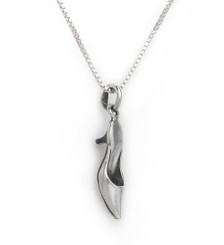 Sterling Silver Kitten Heel Sandals Charm Necklace