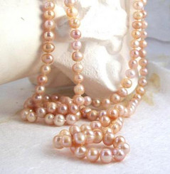 Cultured Freshwater Pearl "Endless" Blush Necklace, 48"