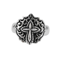 Sterling Silver Ornate Cross Ring