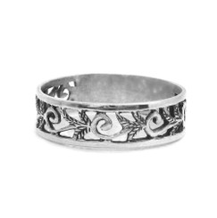 Sterling Silver Vine and Scroll Band Ring