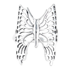 Large Sterling Silver Butterfly Ring