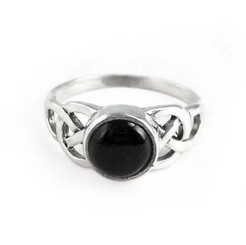 Sterling Silver Celtic Design Onyx Ring