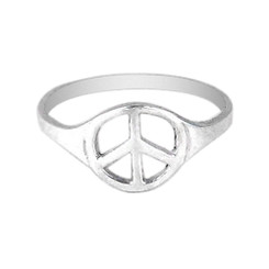 Sterling Silver Peace Sign Ring
