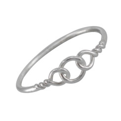 Sterling Silver Triple Circle Twist Ring Sized Toe Ring Finger Ring Midi Ring