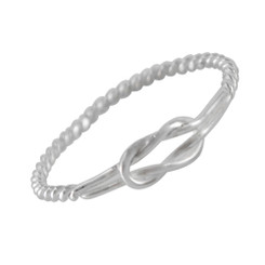 Sterling Silver Square Knot Twist Shank Ring Sized Toe Ring Finger Ring Midi Knuckle Ring