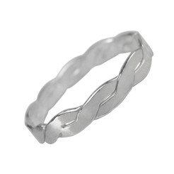 Sterling Silver Woven Twist Sized Toe Ring Finger Ring Midi Knuckle Ring
