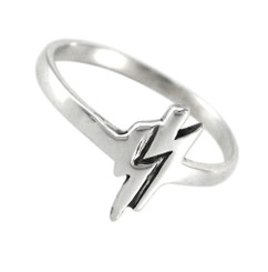 Sterling Silver Lightning Bolt Ring