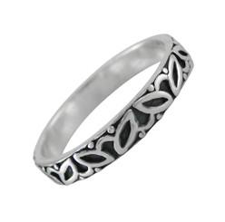 Sterling Silver Geometric Marquise Band Ring