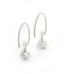 Sterling Silver Faceted Crystals on Cone Modern Hooks, Clear