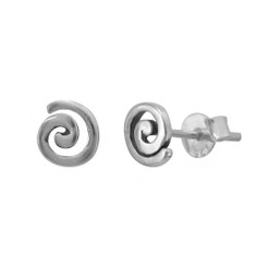 Sterling Silver Spiral Swirl Stud Post Earrings
