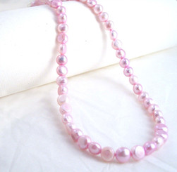 Modern Cultured Freshwater Pearl Necklace, 16", Baby Pink