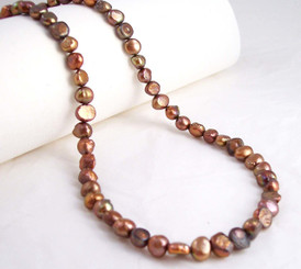 Modern Freshwater Pearl Necklace, 16", Brown