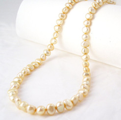 Modern Freshwater Pearl Necklace, 16", Champagne