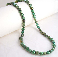 Modern Freshwater Pearl Necklace, 16", Olive