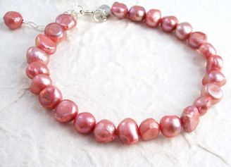 Modern Cultured Freshwater Pearl Bracelet, 7.5", Light Red