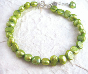Modern Cultured Freshwater Pearl Bracelet, 7.5", Spring Green