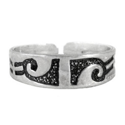 Sterling Silver Tribal Band Adjustable Toe Ring