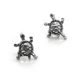 Sterling Silver Turtle Post Stud Earrings