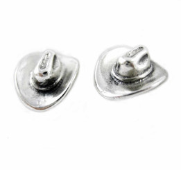 Sterling Silver Cowboy Hat Post Stud Earrings