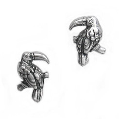 Sterling Silver Toucan Bird Stud Post Earrings
