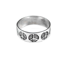 Sterling Silver Peace Sign Band Ring