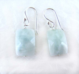 Cushion Cut Amazonite and Sterling Silver Earrings