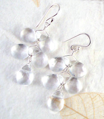 Sterling Silver "Fern" Clear Crystal Earrings