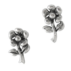 Sterling Silver Daisy Flower Post Stud Earrings