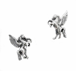 Sterling Silver Pegasus Stud Post Earrings