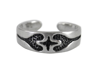 Sterling Silver Two Hearts Band Adjustable Toe Ring