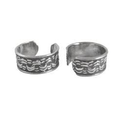 Sterling Silver Chain Link Pattern Band Ear Cuff Earring, One Piece