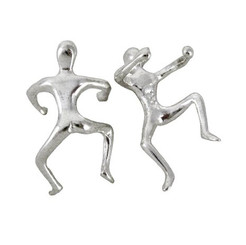 Sterling Silver Climbing Man Ear Cuff Earring, One Piece