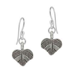 Sterling Silver Imprinted Leaves Drop Earrings