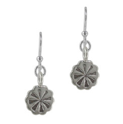 Sterling Silver Flower Charm Drop Earrings