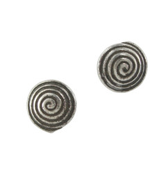 Sterling Silver Swirl Round Stud Post Earrings
