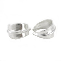 Sterling Silver Tapered Band & Accent Ring Ear Cuff Earring, One Piece