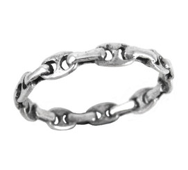 Sterling Silver Link Chain Design Ring