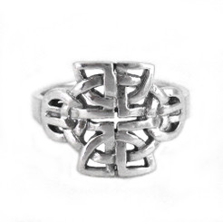 Sterling Silver Round and Angular Celtic Knot Ring