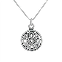 Sterling Silver Celtic Flower Charm Necklace