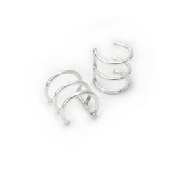 Sterling Silver Three Wire Bars Ear Cuff Earring, One Piece
