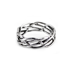 Sterling Silver Four Intertwining Wires Ring