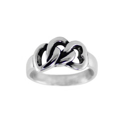 Sterling Silver Three Hearts Ring