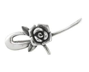 Sterling Silver Rose Bloom Brooch Pin