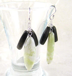 Stone and Sterling Silver Drop Earrings