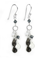 Sterling Silver Stone Cluster Drop Earrings, Labradorite