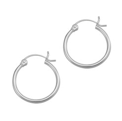 Sterling Silver Hoop Earrings, 20 MM Diamter