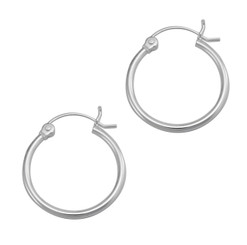 Sterling Silver Hoop Earrings, 24 MM Diamter