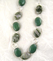 Stones and Link Sterling Silver Necklace, Aventurine